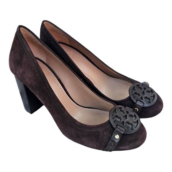 TORY BURCH Brown Suede Heels - Size 6 - Picture 1 of 7